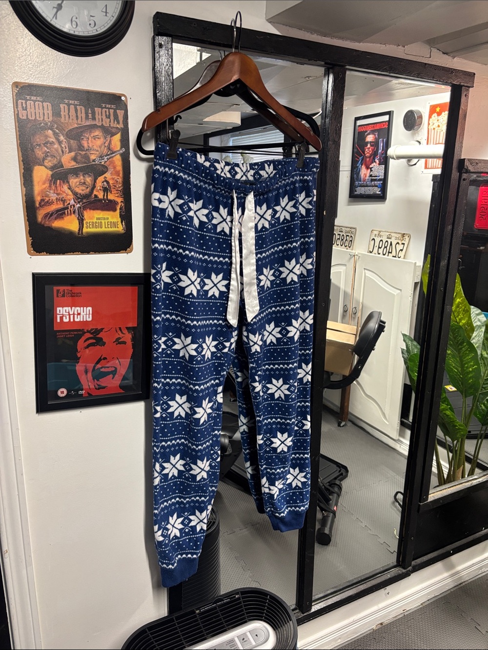 Cozy Navy Blue Snowflake Lounge Jogger Pajama Pants